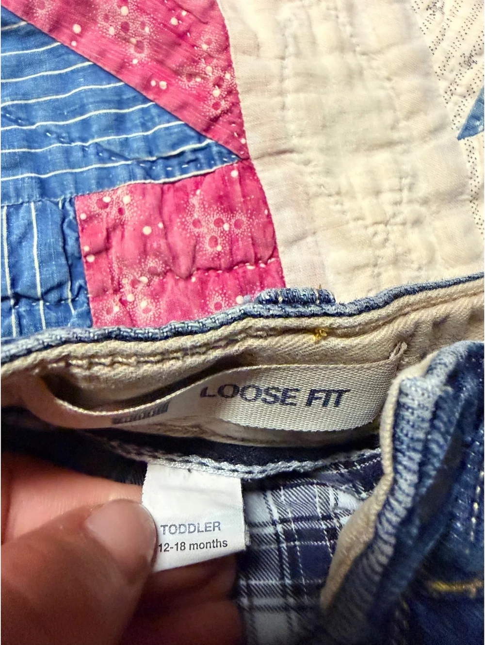 Vintage Gap Kids Plaid Cotton Lined Jeans Y2K
